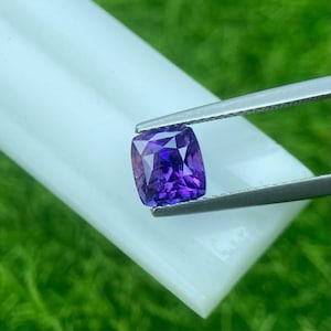 Certified Color Change Sapphire: 2.65 ct Violet-Purple Cushion Cut, Sri Lanka