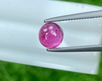 Natural Rubilite Tourmaline Cabochon: 0.91 ct Pinkish Red Gemstone