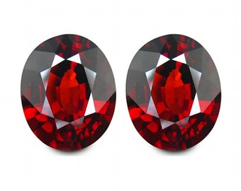 Matching Pair Spesstite Garnet - 7.69 Cts | Orange Red  | Oval step cut | Tanzania Precious Collection | Christmas and New Year Sale