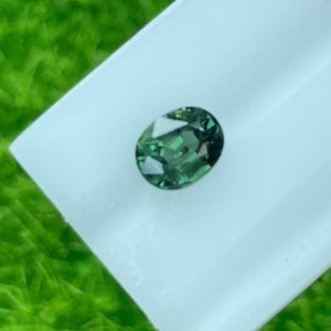 Green Sapphire: 0.56 Cts Oval Step Cut Gemstone From Thailand