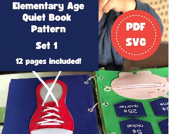 Elementary Quiet Book Sewing Pattern: Montessori Activity Book (PDF, SVG)