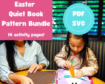 Easter Quiet Book Sewing Pattern, Spring Felt Activity Book (SVG and PDF Digital Download)