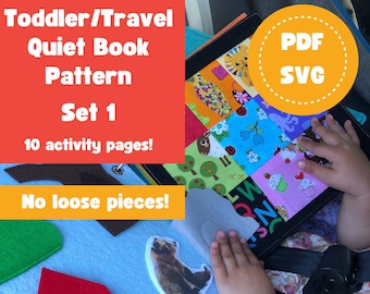 Toddler Quiet Book Sewing Pattern, Felt Activity Book (PDF Pattern, SVG File)