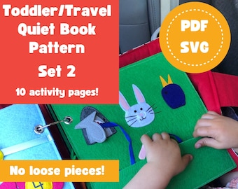 Toddler or Travel Quiet Book Sewing Pattern: Felt Sensory Activity (PDF and SVG)