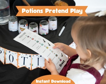 Halloween Potions Pretend Play Set: Preschool Printable Activity (PDF Download