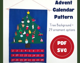 Advent Calendar Pattern, DIY Advent Calendar for Kids, Felt Advent Calendar Pattern, Christmas Countdown Calendar, Christmas Sewing Pattern