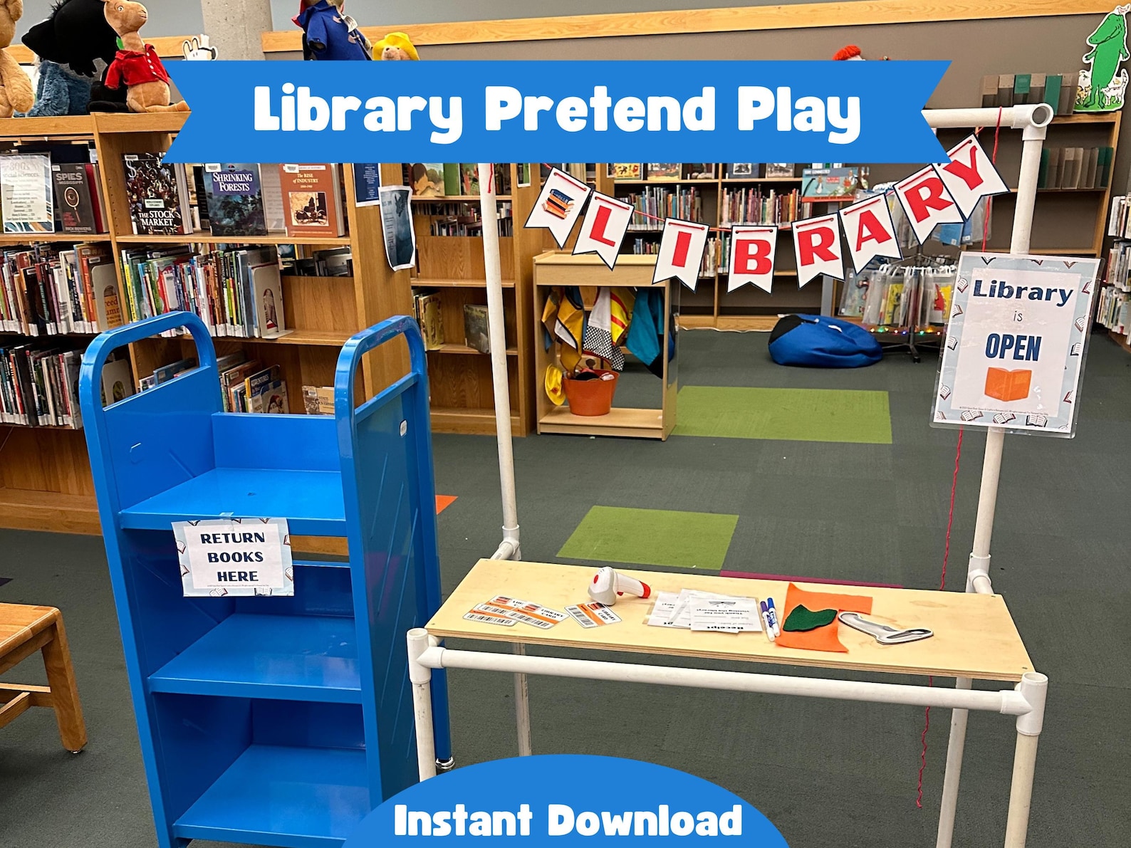 Library Pretend Play Preschool Activity (PDF Printable) - Etsy