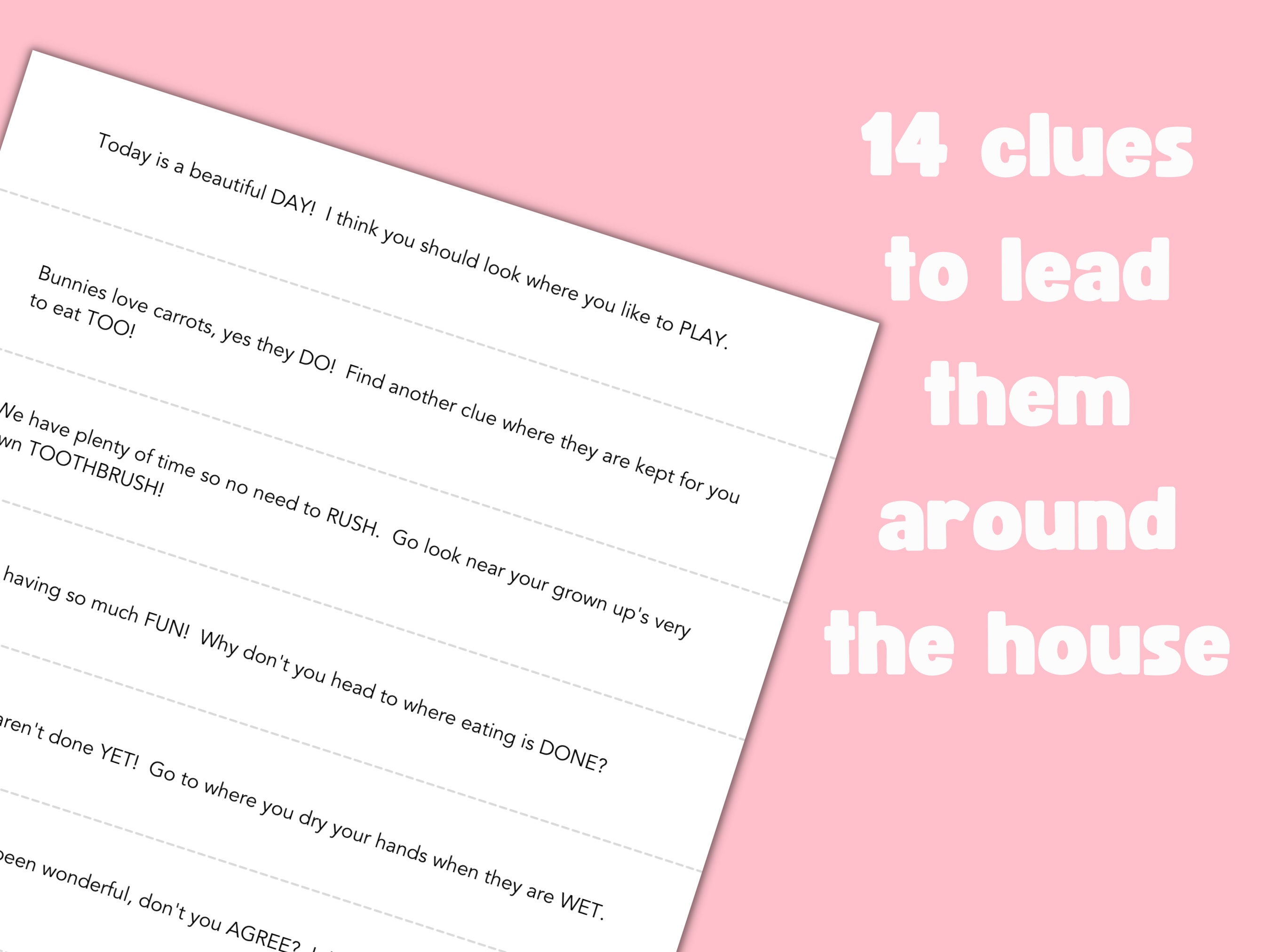 Easter Basket Treasure Hunt Clues, Easter Game, Plastic Egg Hunt