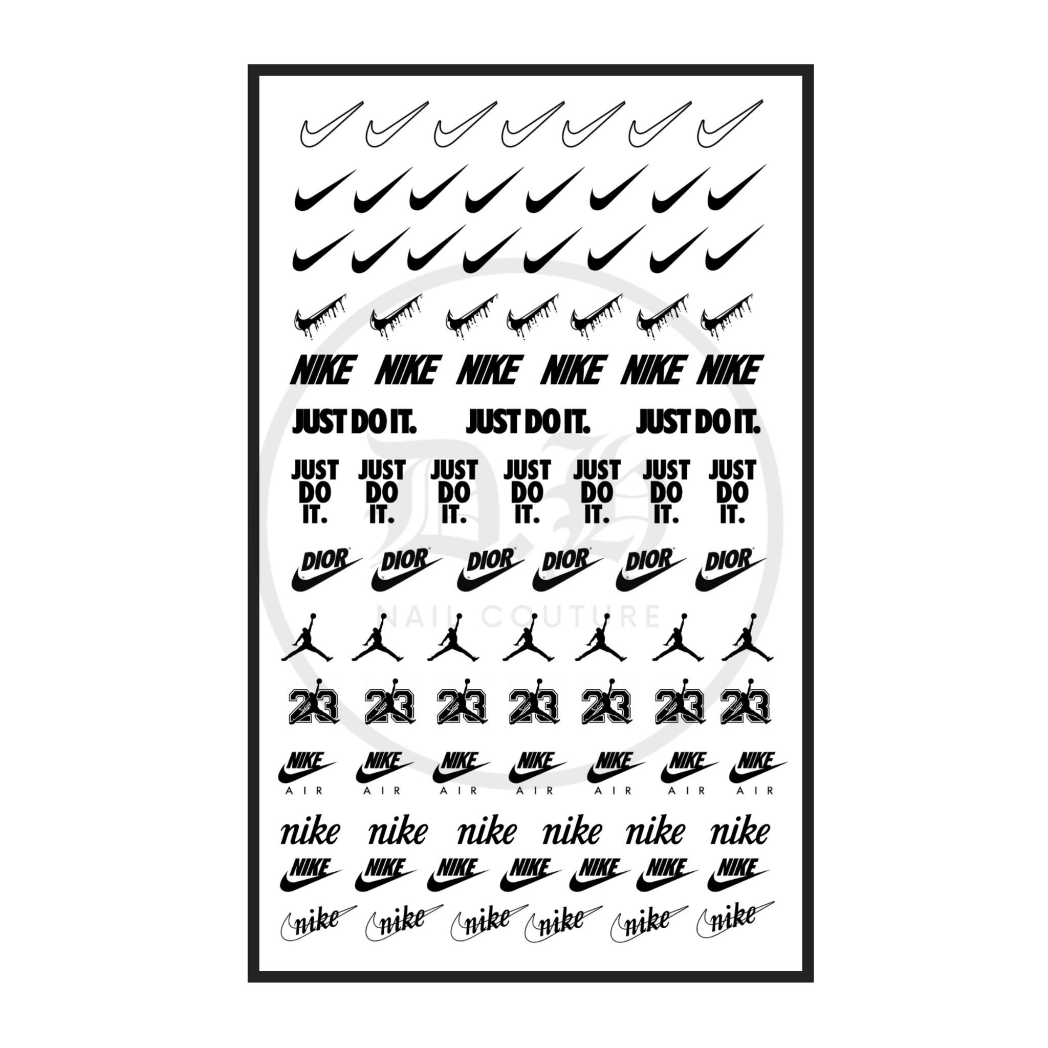Clear Multidesign NIKE Nail Decals Etsy