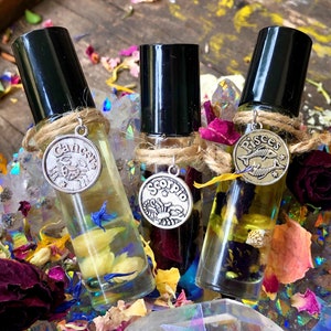 Elements of Water~Zodiac,Essential Oil,perfume,Scorpio,Pisces,Cancer,Apothecary ,Wicca,Horoscope,Birthday Gift,Sun Sign,Ritual Oil