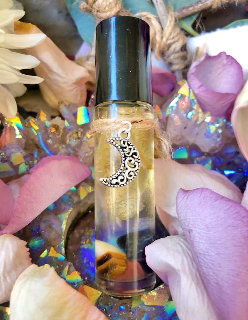 White Witch Essential Oil Perfume,Crystal Infused,Floral,Handmade,Wicca,Anointing Oil,Rollerball Perfume Oil,Apothecary,Aromatherapy image 4