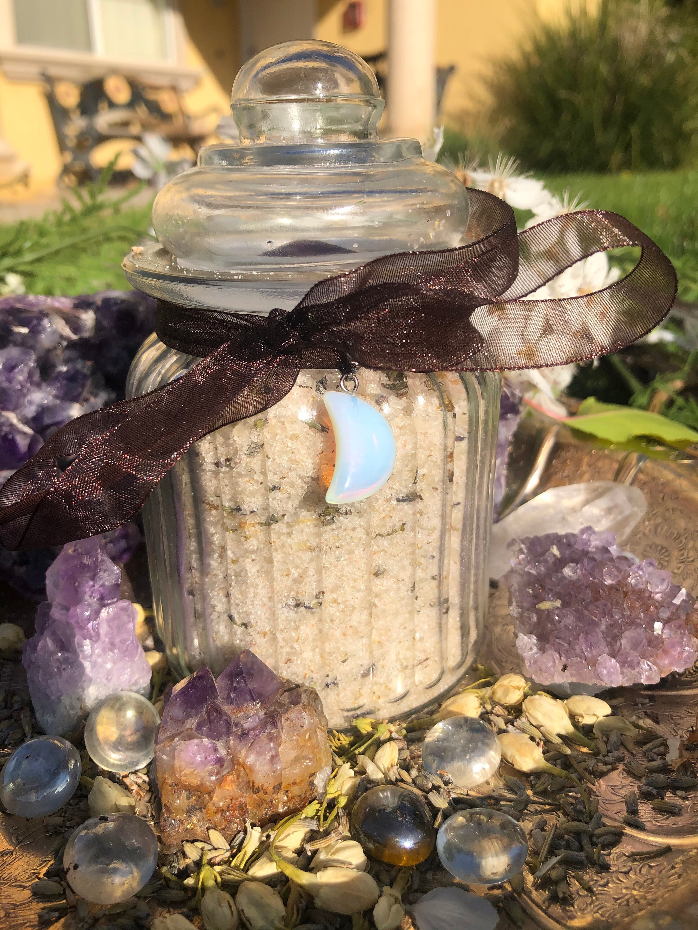 Moon Goddess Bath Salts: Lavender Jasmine, Amethyst Crystal, Full Moon ...