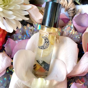 White Witch Essential Oil Perfume,Crystal Infused,Floral,Handmade,Wicca,Anointing Oil,Rollerball Perfume Oil,Apothecary,Aromatherapy image 5