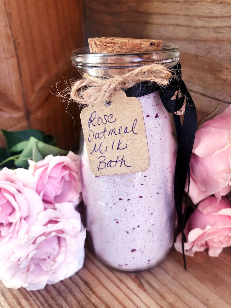 Enchanted Rose Milk Bath,Oatmeal, Apothecary,,Gifts for her,Love Spell,Birthday Gifts,Skincare,Natural,Organic, Gift For Her,Spa Soak,Relax image 3