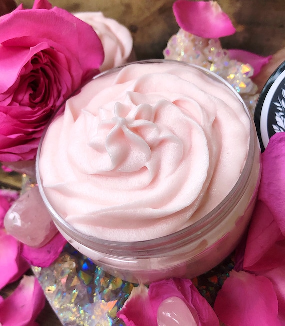 Coco Rose Quartz Sugar Scrub: Handmade Whipped Body Polish