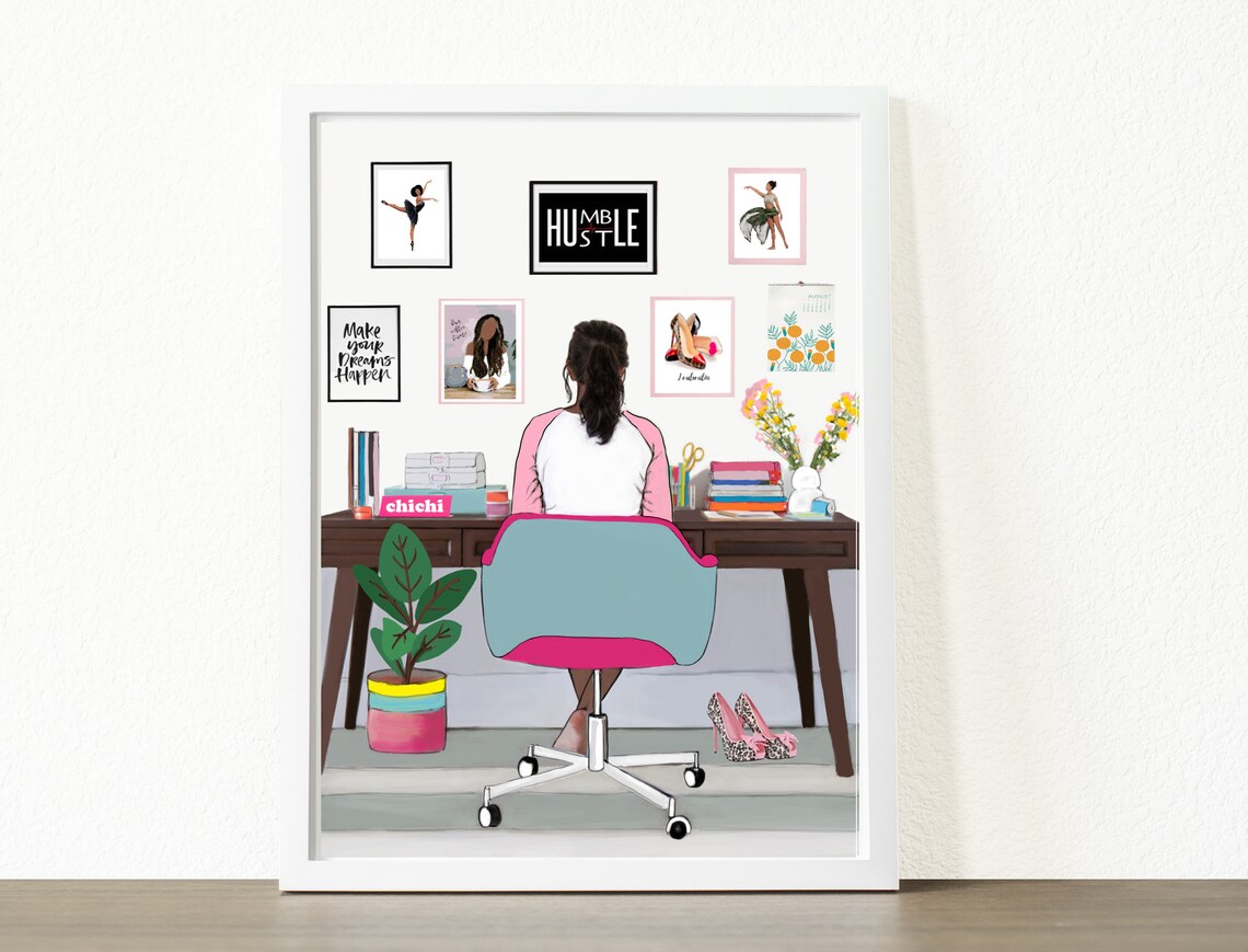Office Wall Art Black Art African American Art Personalized Etsy