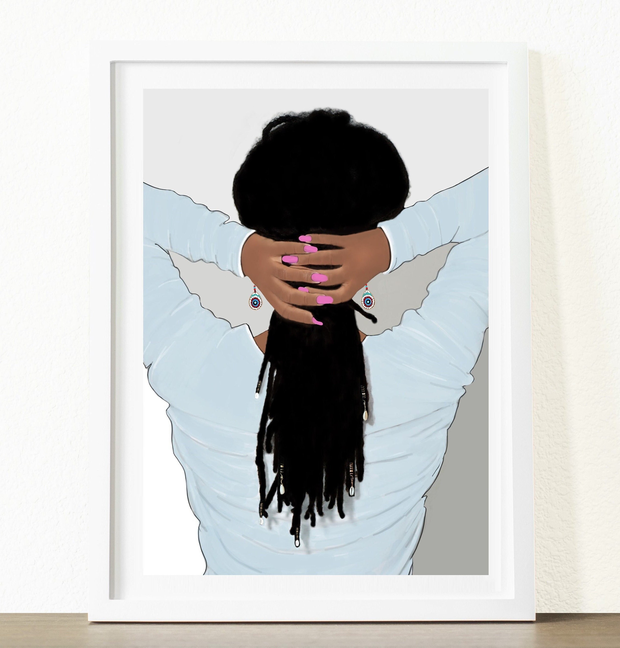 Black Hair Art Braid Hair Black Girl Art Print Black Woman - Etsy India