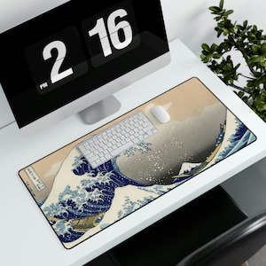 The Great Wave off Kanagawa Art Computer Mouse Pad Mat Art Performance Artwork for Desktop Video Games Board Game Office