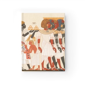 Hardcover Journal Notebook artwork by Émile Prisse d&#39;Avennes (Ethiopian princess arrival Thebes) Vintage Rustic Art