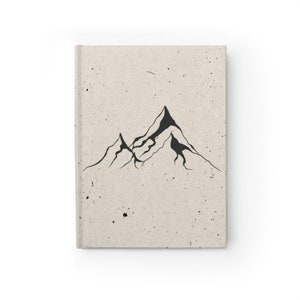 Minimalist Mountain Hiking Forest Nature Hiking Outdoor Minimalist White Hardcover Notebook Diary Notetaker Blank Pages