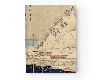 Relié, Journal Carnet d’art Uraga dans la province de Sagami Japon vintage Peinture Imprimer des pages blanches