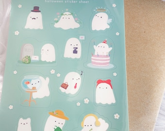 Decorative Spooky Cute Halloween Sticker Sheet Stationery
