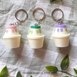 3d Printed Mini Banana Milk Inspired Pill Container Keychain, Pink , Lactaid Pill Holder Bottle, Allergy Medicine Storage Case, Secret Stash