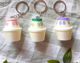 3d Printed Mini Banana Milk Inspired Pill Container Keychain, Pink , Lactaid Pill Holder Bottle, Allergy Medicine Storage Case, Secret Stash