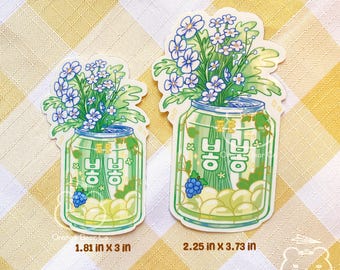 Bong Bong Grape Can Juice Korean Drink Sticker, Spring Floral Bouquet Illustrations, Childhood Snack, Asian Food Sticker, Asian Drink