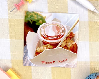 Thank You! Popcorn Chicken Print on Metallic Paper Medium and Small Size Aesthetic and Realistic Painting