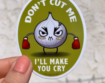Funny Onion Vinyl Sticker | Sassy Aggressively Cute Veggie