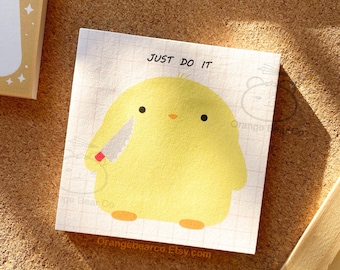 Motivational Funny Sticky Note Cute Chibi Duck Great for To Do lists, Reminders, journals, books,planners