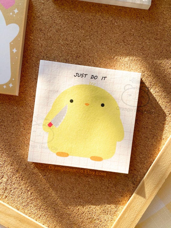 Motivational Funny Sticky Note Cute Chibi Duck Great for To Do lists, Reminders, journals, books,planners