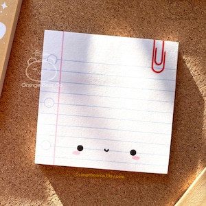 Mini blocchi di note adesive a righe con faccina felice e graffetta, 3 x 3 pollici, ideali per il ritorno a scuola, studenti, insegnanti, impiegati