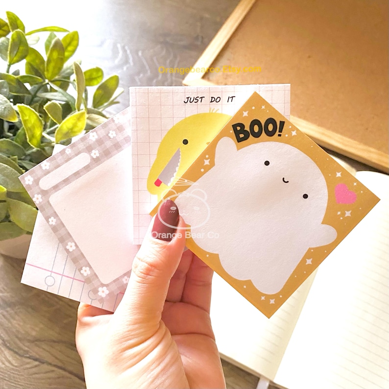 Boo! Cute and Spooky Ghost Friend Sticky Note Pad, Cute Spooky Kid ...