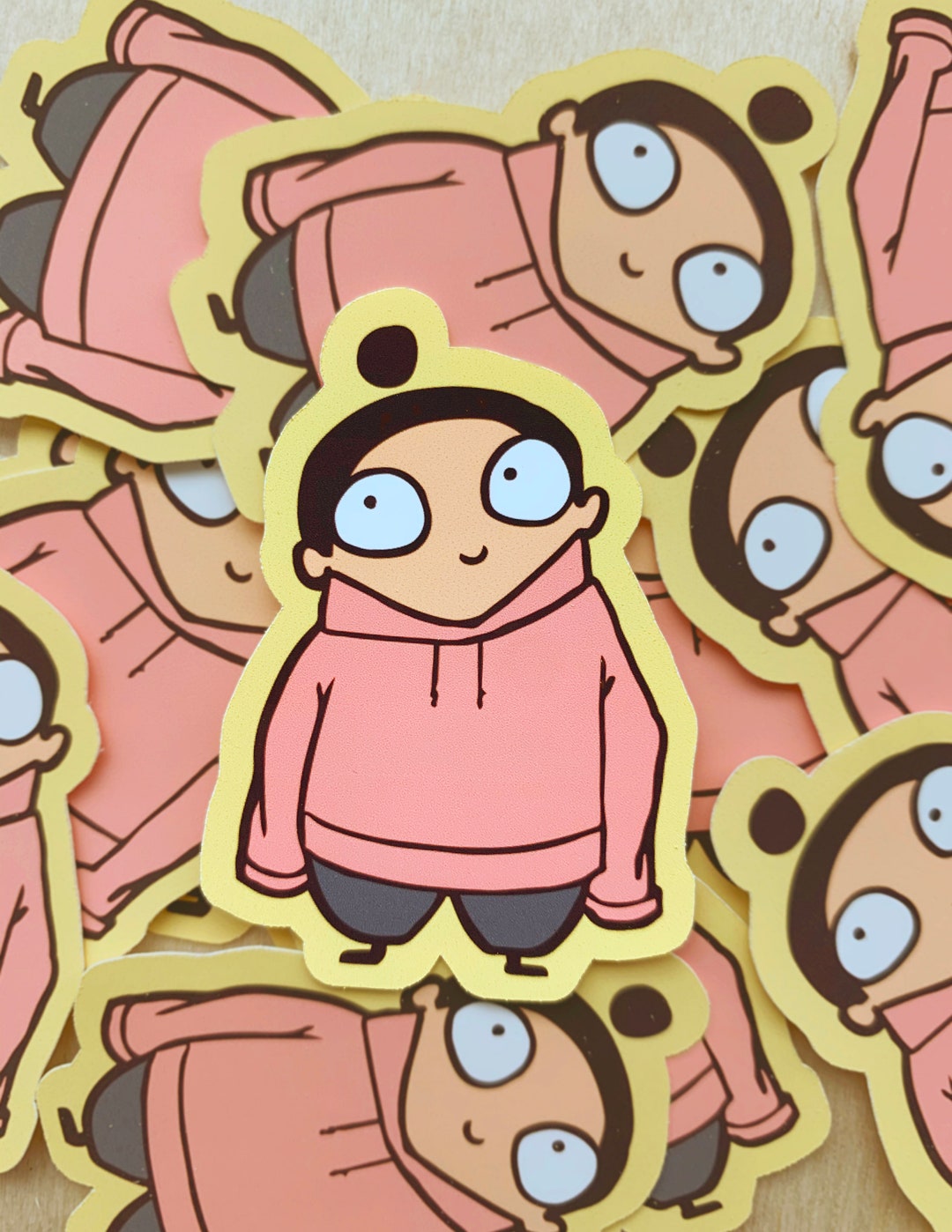 Sticker Pink Hoodie Girl | Inkjet Sticker | Funny Sticker | Cartoon ...