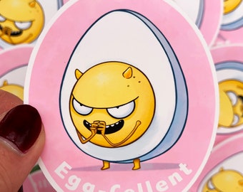 Eggcellent Deviled Egg Sticker: Funny Gag Gift