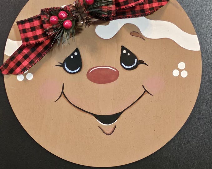 Gingerbread 12 inch handpainted wooden sign