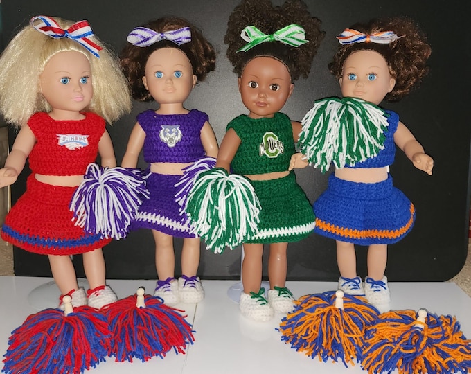 Cheerleading outfits for 18 inch dolls| Custom orders welcome!