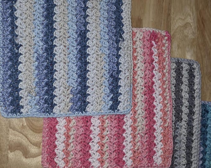 100% cotton handmade dishcloths and washcloths.