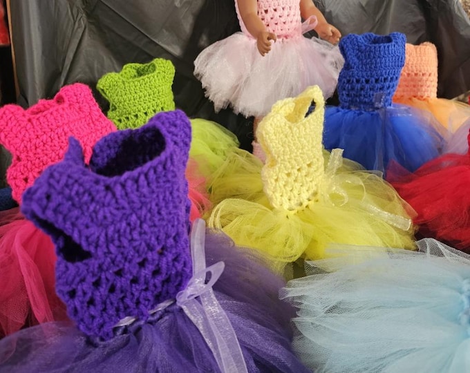 Crochet 18 inch doll tutu dresses|christmas gift|doll clothes
