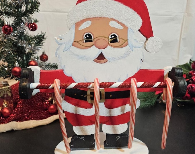 Santa Claus Christmas Candy Decoration|tabletop|teacher gift|Santa Figurine|Santa Ornament|Holiday Home decor Candy cane