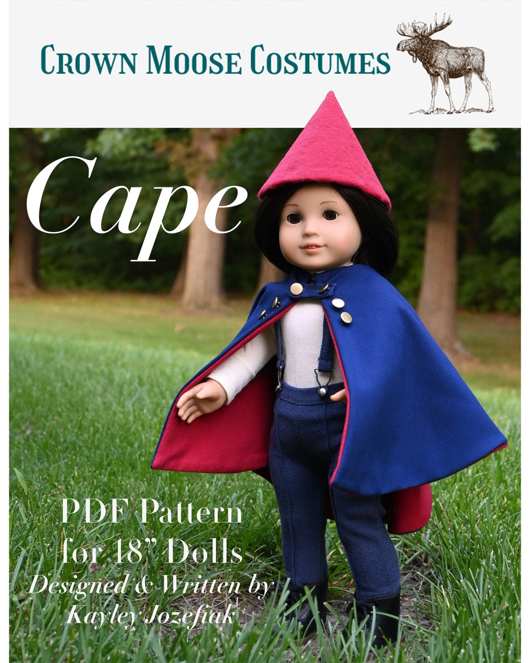 Cape PDF Pattern for 18 Dolls Such as American Girl Inspired by Wirt's