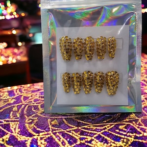 Bling Gold Press On Nails