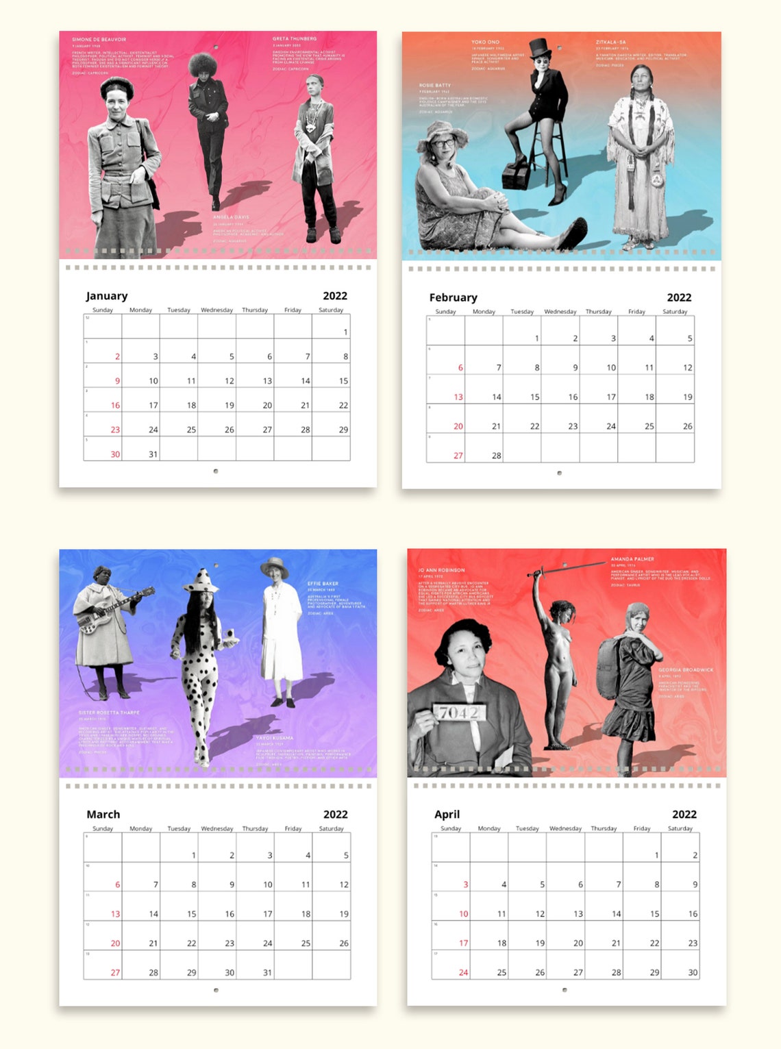 2025 Feminist Wall Calendar Art Wall Greta Thunberg Print I Christmas I