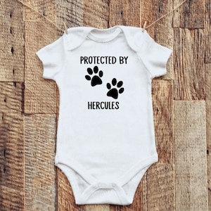 Protected By Pets Onesie, Personalized Baby Gift, Baby Shower Gift, Protected By Dog Onesie, Baby Bodysuit, Personalized Baby Bodysuit
