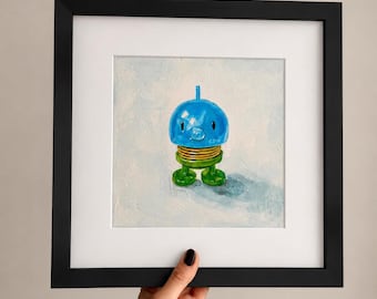 Framed Original Hoptimist-Inspired Painting — 7” x 7”