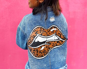 jeans jacket hand painted