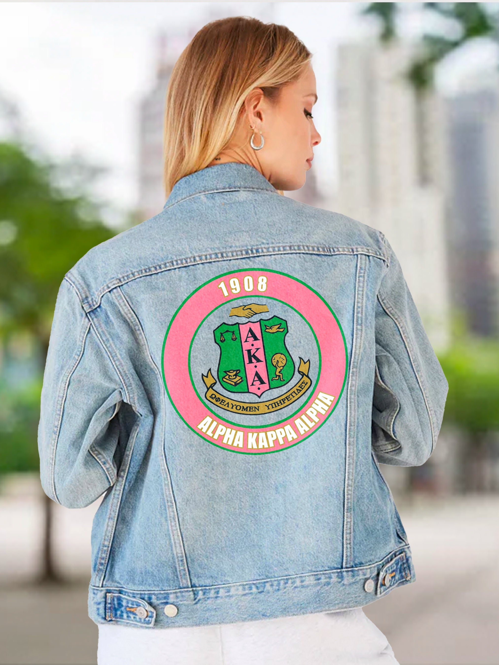 Sorority jean jacket sale