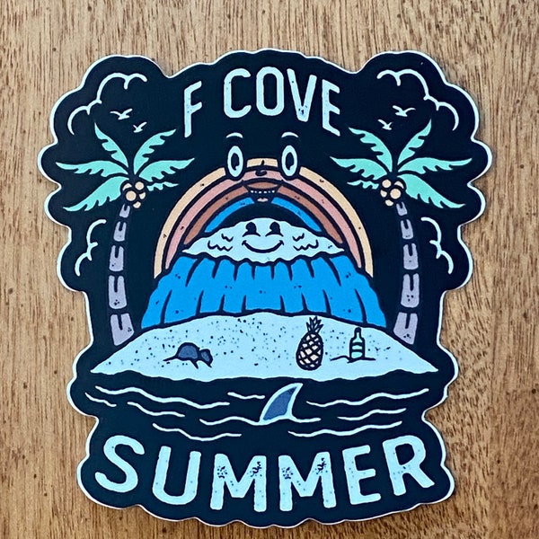 F Cove NJ sticker - boating partying Jersey shore - Freedom Cove stickers vans girl surfer brick NJ Jersey